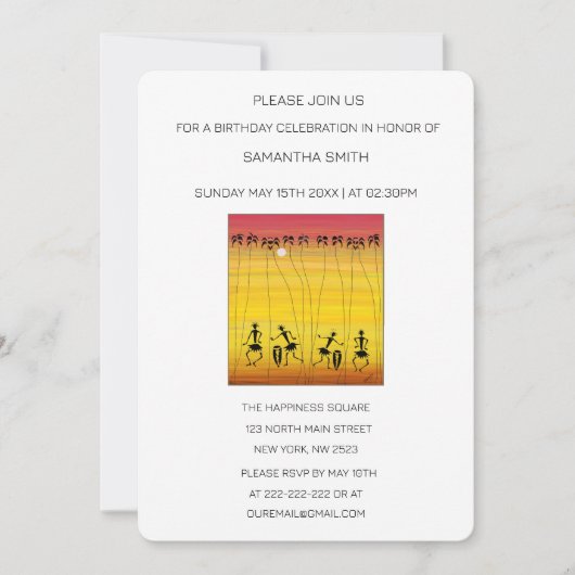 Danseurs fantastiques Silhouette Invitation Annive (Devant)