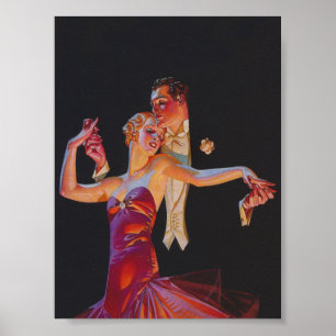 Danseurs romantiques Poster vintage