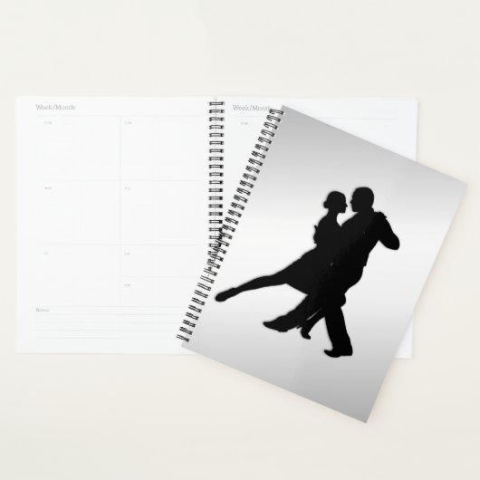 Danseurs Tango Silhouette 2 Argent (Devant avec enveloppe)