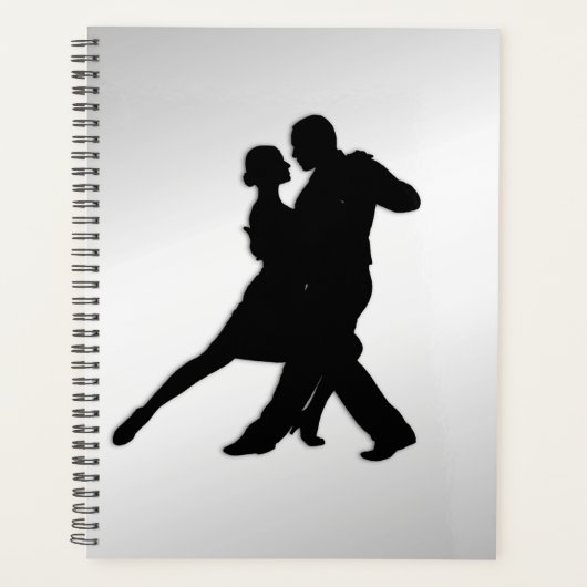 Danseurs Tango Silhouette 2 Argent (Devant)