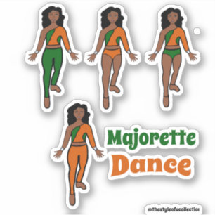 Danseuse Changement Rapide Autocollants Vert Orang