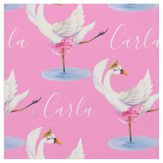 Danseuse de ballet cygne nom tissu rose (Fermer)