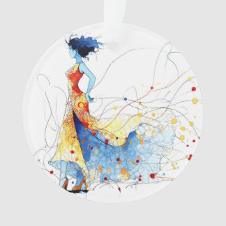 Danseuse de flamenco à l'aquarelle – Joie en mouve