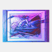 Danseuse de ventre Art Déco Cubiste en papier viol (Devant)