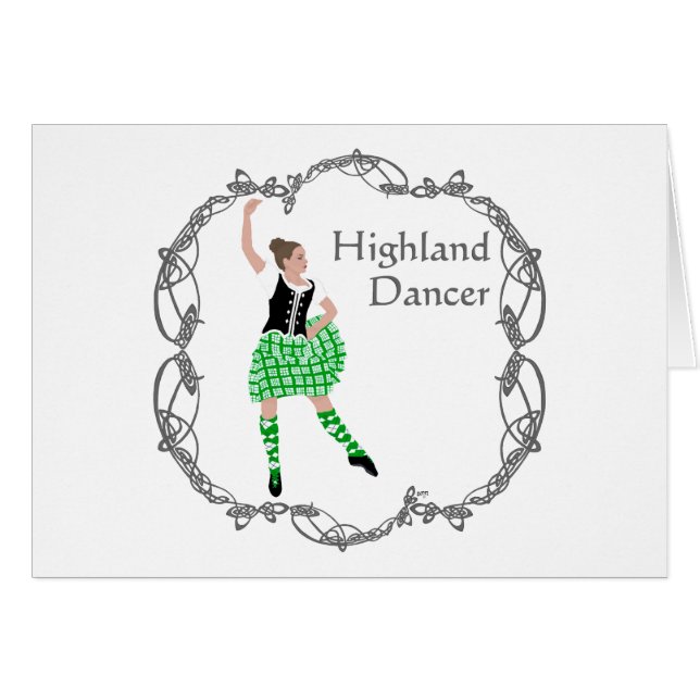 Danseuse des Highlands écossais Nœud celtique Vert (Devant horizontal)