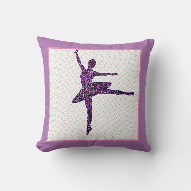 Danseuse Faux Sparkle Tiny Dot Jeter Oreiller (Recto)