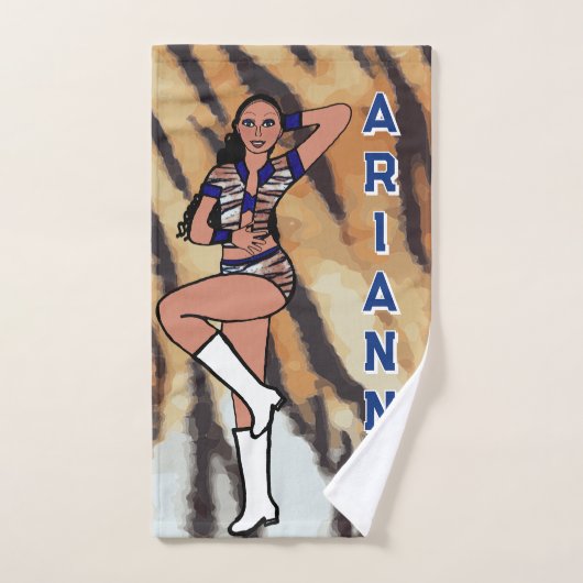 Danseuse/Majorette Serviette à main Bleue Tigre #1 (Serviette à main)