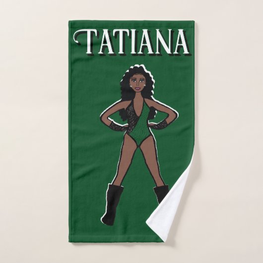 Danseuse/Majorette Serviette à main verte Noir #4 (Serviette à main)