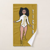 Danseuse/Majorette Serviette main Blanc Gold Tiger (Serviette à main)