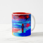 Danseuse Sunset Beach en couleurs primaires Mug ca (Devant droit)