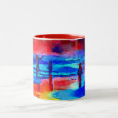 Danseuse Sunset Beach en couleurs primaires Mug ca (Centre)