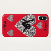 Dansez à peine là coque Apple iPhone X en rouge. (Dos (Horizontal))