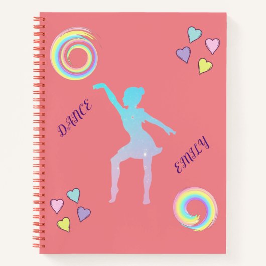 Dansez carnet en spirale avec les coeurs & tourbil (Devant)
