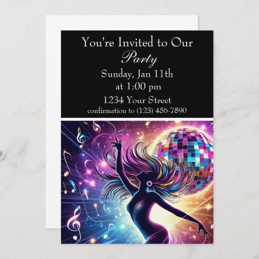 Dansfeest: Ritme Glans Kaart (Voorkant / Achterkant)