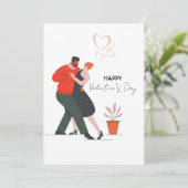 Dansfiguur Valentijnsdag Feestdagenkaart (Staand voorkant)