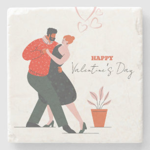 Dansfiguur Valentijnsdag Stenen Onderzetter