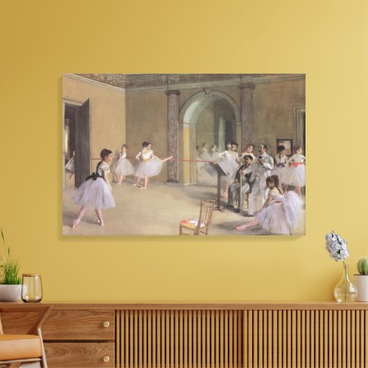 Dansfoyer in de Opera van Edgar Degas Canvas Afdruk (Insitu (Woonkamer))