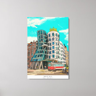 DansHouse Prague Czech Republic Whimsical Art Canvas Afdruk
