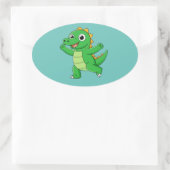 Dansingsalligator Ovale Sticker (Tas)