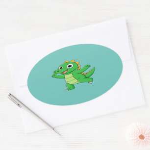 Dansingsalligator Ovale Sticker