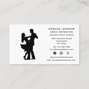 Dansinstructeur Ballroom Dancing Social Media Visitekaartje