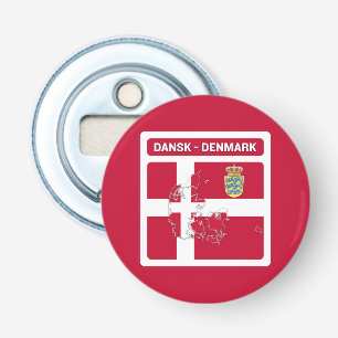 Dansk Denmark vlag Button Flesopener