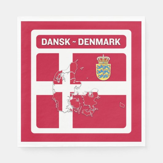 Dansk Denmark vlag Servet (Voorkant)