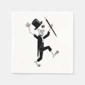 Danskelet in Tuxedo en Top Hat met Cane C Servet (Voorkant)