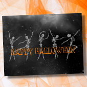 Danskeleton Happy Halloween zwart-wit Briefkaart