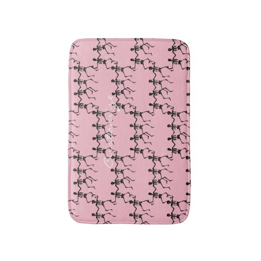 Danskeletten Halloween Thunder_Cove roze Badmat (Voorkant Verticaal)