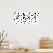 Danskeletten (zwart-wit) poster (Keuken)