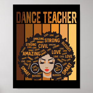 Dansleraar Afro-Amerikaanse vrouwen Zwarte Geschie Poster