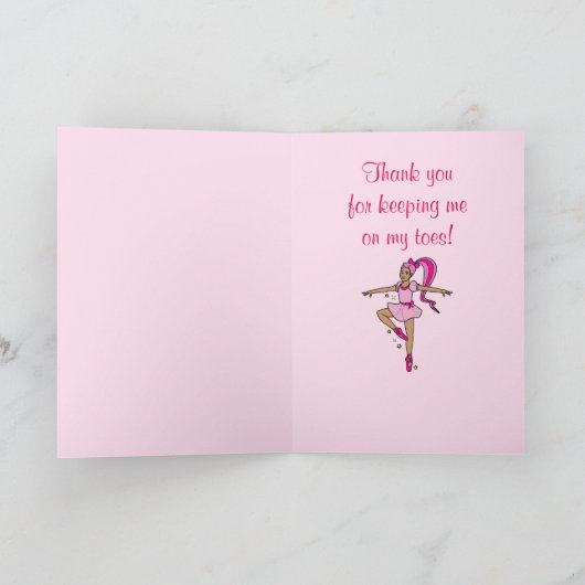 Dansleraar Bedankt Kaart (Binnen)