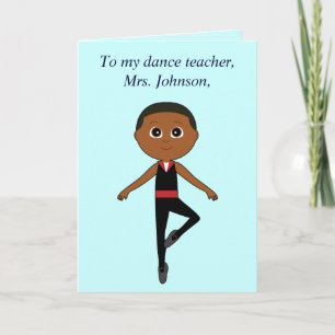 Dansleraar Dankjewel van Boy Dancer Bedankkaart