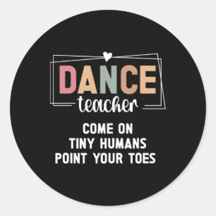 Dansleraar richt je tenen dansinstructeur ronde sticker
