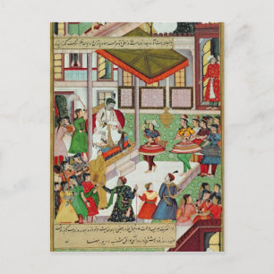Dansmeisjes namen Baz Bahadur's paleis in Malwa. Briefkaart
