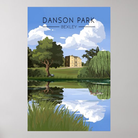 Danson Park Londen Reisposter Poster (Voorkant)