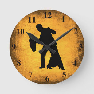 -danspaar Silhouette wandklok Ronde Klok