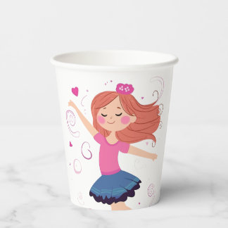 Dansprinses Ballerina Paper Cups voor meisjes Papieren Bekers