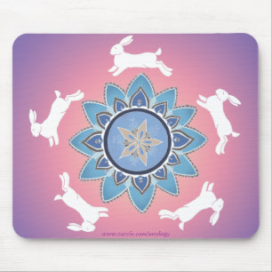 DansRabbit Mandala Mousepad (Blauwgroen) Muismat