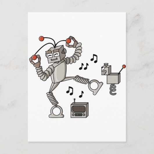 Dansrobot Briefkaart (Voorkant)