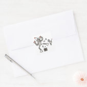 Dansrobot Vierkante Sticker (Envelop)