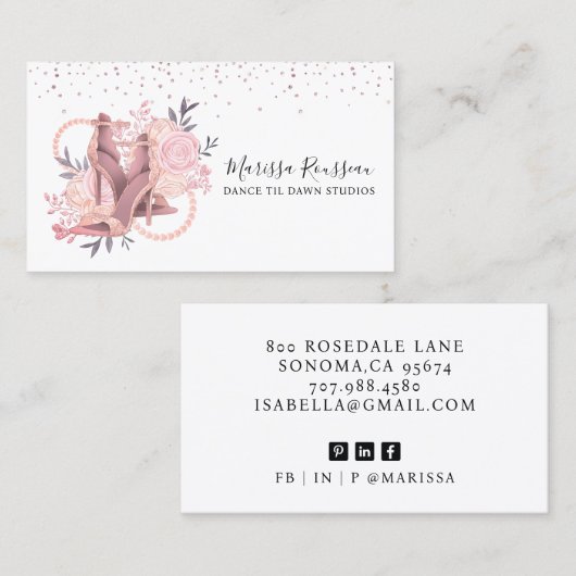 Dansschoenen Dance Instructor Visitekaartje (Voorkant / Achterkant)