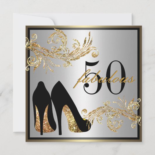 Dansschoenen - Fantastische uitnodiging voor 50e v (Voorkant)