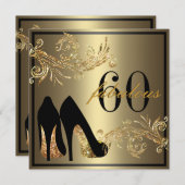 Dansschoenen - Fantastische uitnodiging voor 60e v (Voorkant / Achterkant)