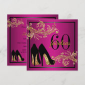 Dansschoenen - Uitnodiging voor 60e verjaardag (Voorkant / Achterkant)