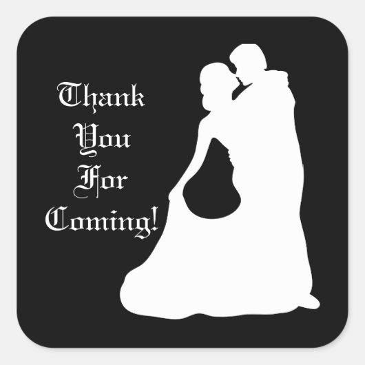 Danssticker met bride en Groom Wedding Vierkante Sticker (Voorkant)