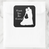 Danssticker met bride en Groom Wedding Vierkante Sticker (Tas)