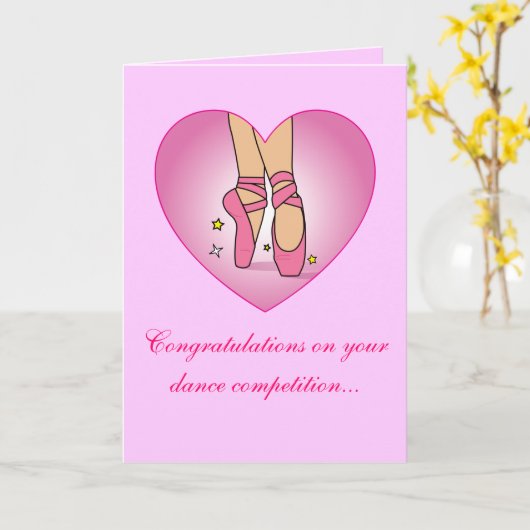 Danswedstrijd Gefeliciteerd Kaart (Gele Bloem)