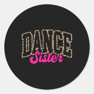Danszus Leopard Dancing Sis Life Meisjes Vrouwen Ronde Sticker